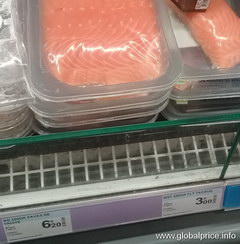 Food prices in Paris, salted trout, in the store